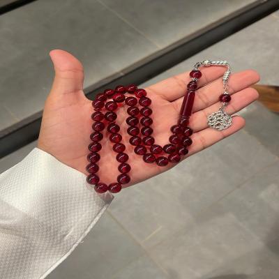 سبحة طربزونة حديد احمر شفاف